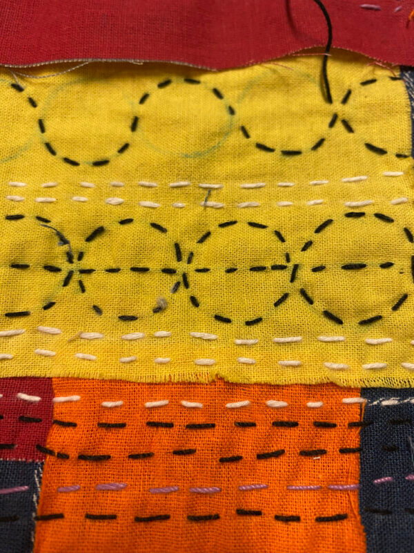 Sashiko-kirjontaa, Boro-kangas